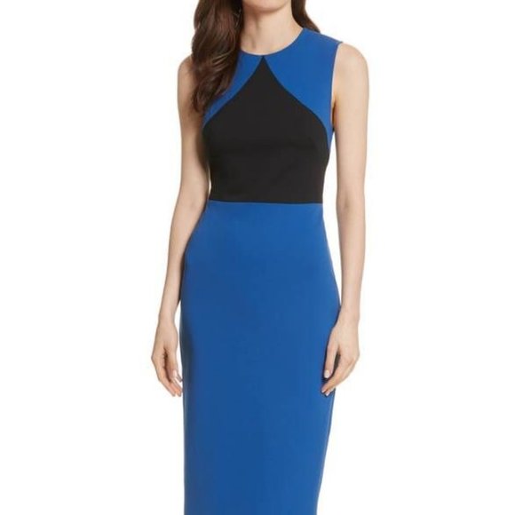 Diane Von Furstenberg Colorblock Sheath Dress NWT Size 0 - Picture 1 of 9